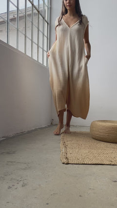 gift for her bohemian jumper. ombre colored boho style wide leg sexy jumper. Open back yoga jumper. Embrace your inner Greek goddess with this stunning asymmetrical jumpsuit. Christmas gift for her boho style