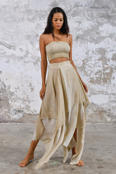 Bia Asymmetrical Chiffon Skirt · Vintage Lemon