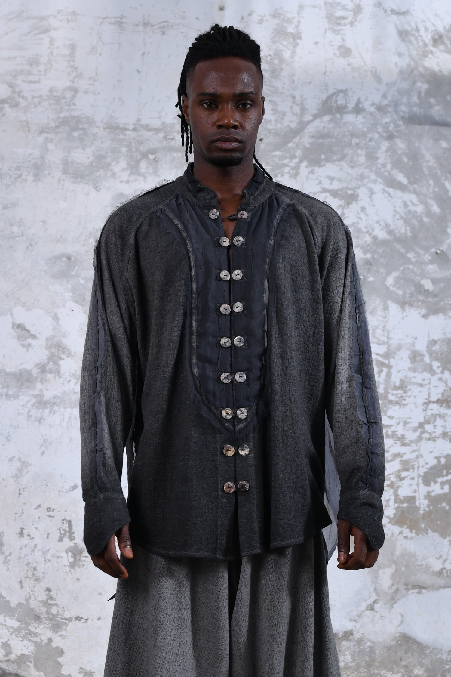 Black boho men's shirt with alchemy and warrior designs, unique spiritual men's shirt made from soft cotton fabric, conscious clothing for men featuring cruelty-free materials, handcrafted bohemian-style men's shirt with chakra symbols, sustainable men's fashion, men's alchemist warrior shirt with chakra-inspired designs, mindful men's shirt made with eco-friendly materials, comfortable and stylish men's shirt with a spiritual touch, ethical and sustainable men's clothing with unique designs.