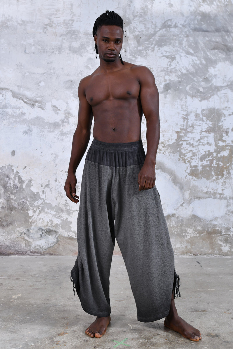 black Men's baggy trousers for yoga and meditation, comfortable and breathable men's yoga pants, bohemian-style men's yoga pants with harem cut, organic cotton men's yoga pants for ultimate comfort, casual and stylish men's yoga pants for everyday wear, loose-fitting men's yoga pants, soft and stretchy men's yoga pants for flexibility and ease, wide leg men's yoga pants for maximum movement, relaxed-fit men's yoga pants with drawstring waistband, men burning man outfit