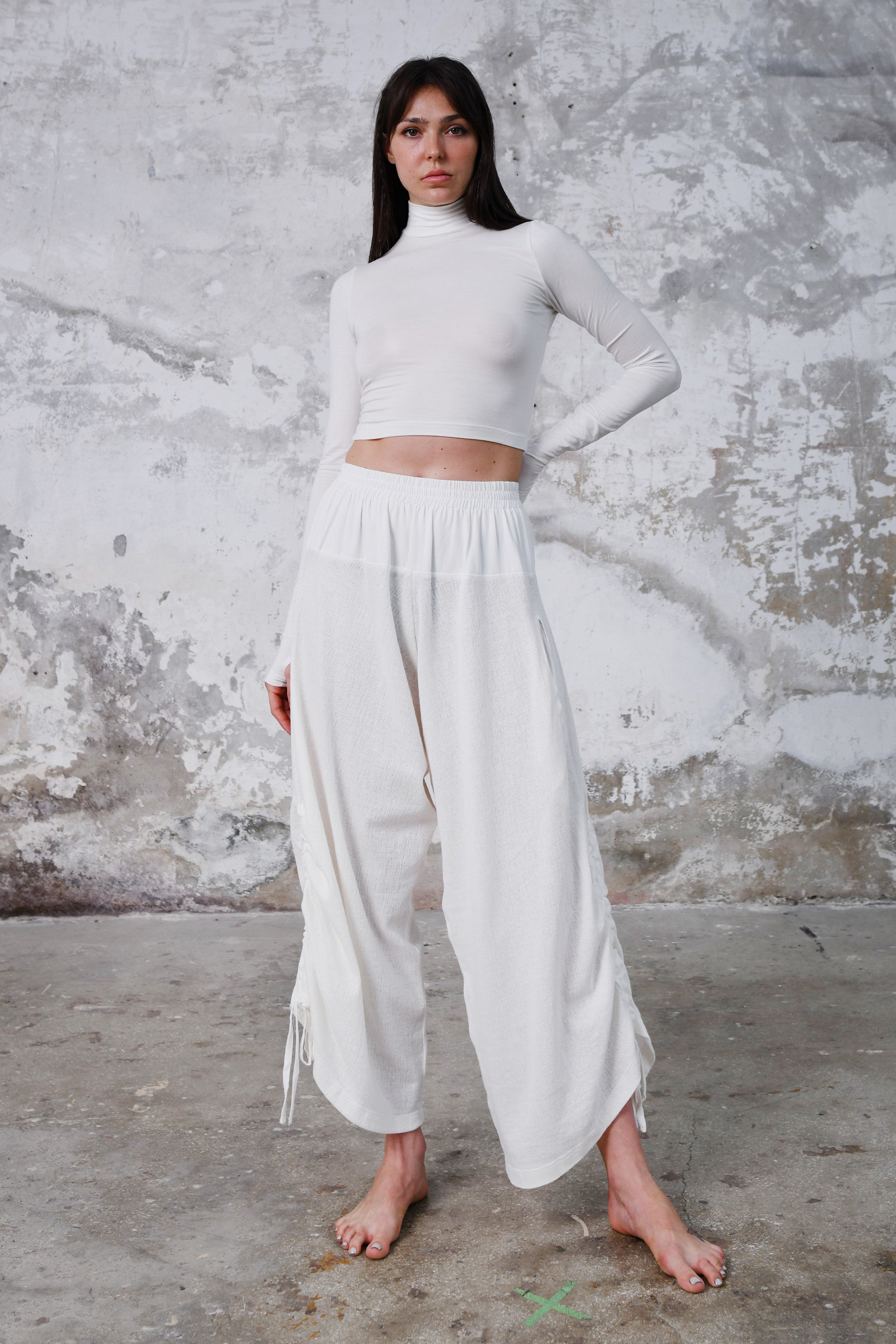 White Solid Ankle-Length Ethnic Women Straight Fit Pants - Selling Fast at  Pantaloons.com