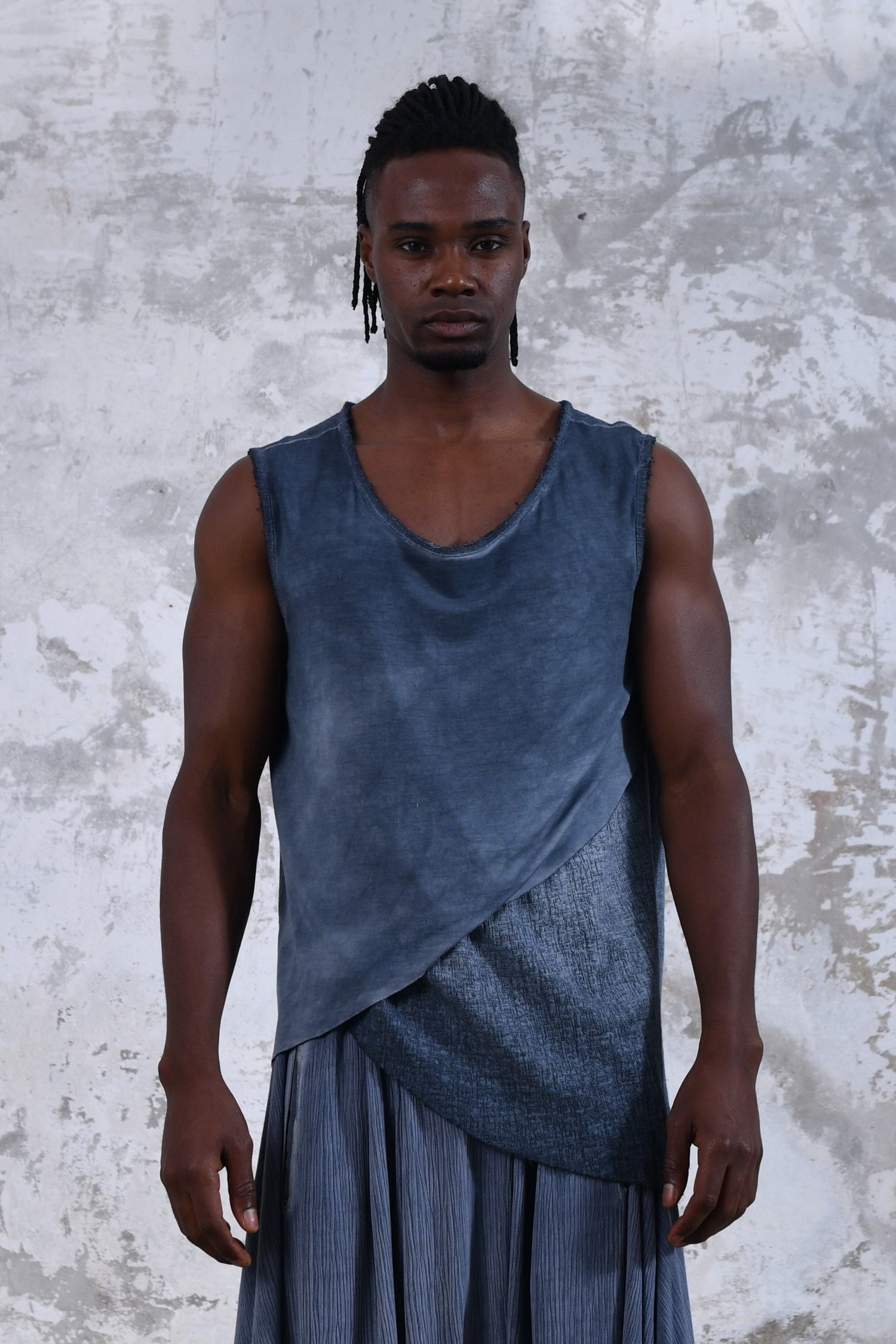 BLUE Spiritual men's shirt vest, Sleeveless Bohemian men's festival clothing, Boho yoga-inspired men's vest, Men's vest for Burning Man, Sacred geometry men's t-shirt, Mindful men's fashion, Men's chakra-inspired tshirt, T-shirt for boho men, Men's hand-dyed vest, Conscious festival fashion for men, Men's eco-friendly clothing, Bohemian men's clothing, sacred clothing, luxury boho men