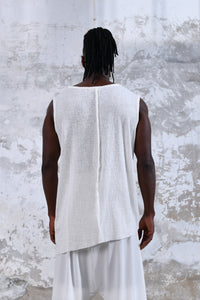 White Spiritual men's shirt vest, Sleeveless Bohemian men's festival clothing, Boho yoga-inspired men's vest, Men's vest for Burning Man, Sacred geometry men's t-shirt, Mindful men's fashion, Men's chakra-inspired tshirt, T-shirt for boho men, Men's hand-dyed vest, Conscious festival fashion for men, Men's eco-friendly clothing, Bohemian men's clothing, sacred clothing, luxury boho men