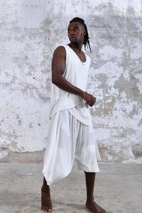 White Spiritual men's shirt vest, Sleeveless Bohemian men's festival clothing, Boho yoga-inspired men's vest, Men's vest for Burning Man, Sacred geometry men's t-shirt, Mindful men's fashion, Men's chakra-inspired tshirt, T-shirt for boho men, Men's hand-dyed vest, Conscious festival fashion for men, Men's eco-friendly clothing, Bohemian men's clothing, sacred clothing, luxury boho men