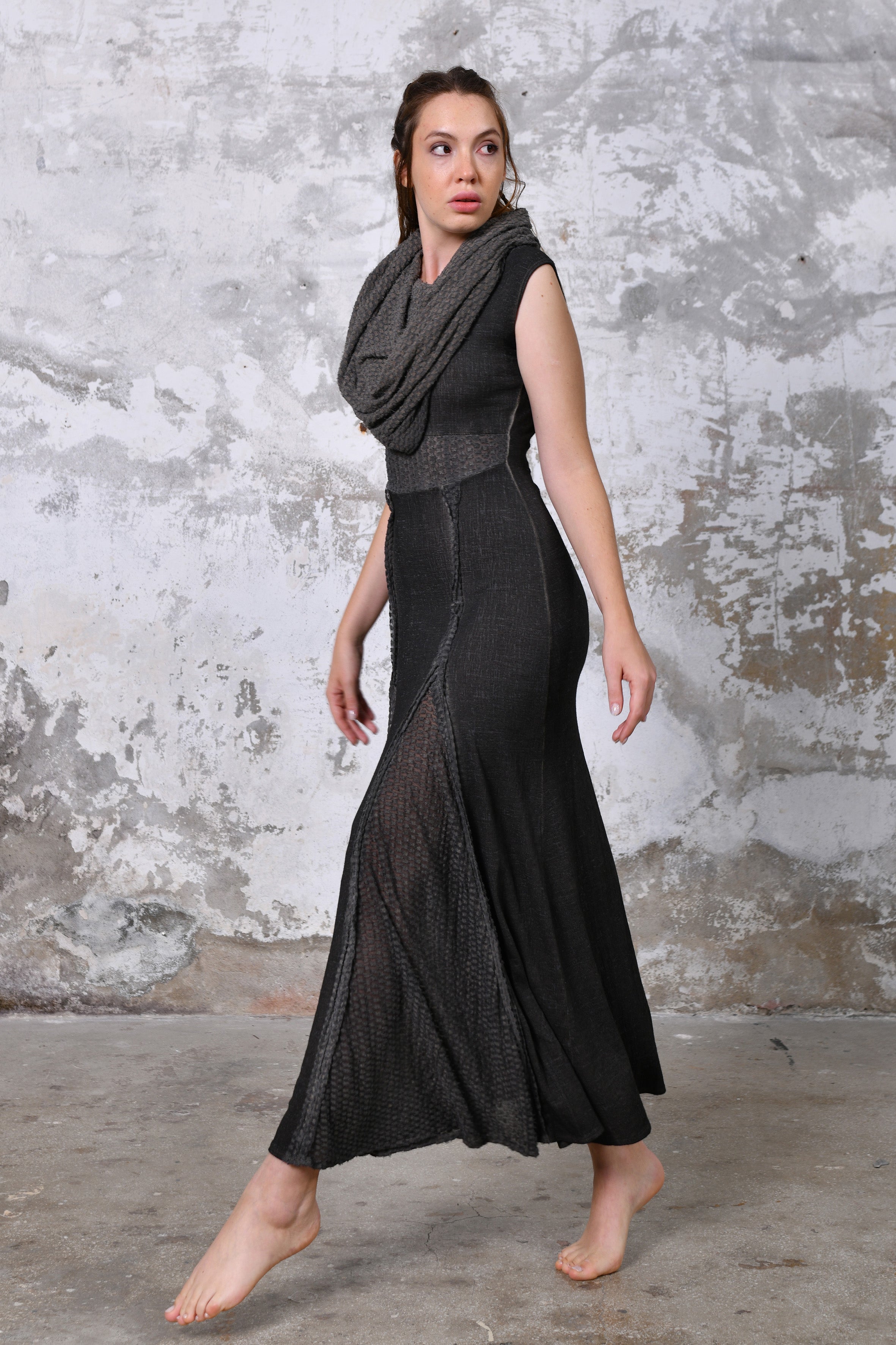 HERA Dress in Charcoal Zhenabia