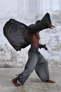 Black Alchemist Tribal boho kimono, Unisex boho kimono, Goddess boho kimono, Spiritual fashion kimono, Flowy and comfortable kimono, Versatile and timeless kimono, Layering piece kimono, Eye-catching burning man unisex boho kimono, Statement piece kimono, Unique and intricate kimono design.