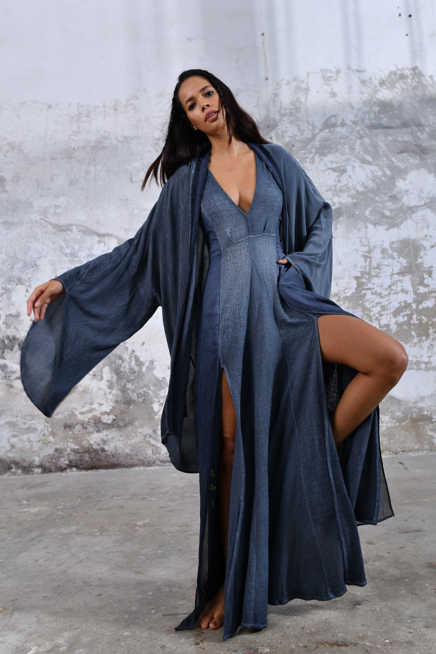 blue Alchemist Tribal boho kimono, Unisex boho kimono, Goddess boho kimono, Spiritual fashion kimono, Flowy and comfortable kimono, Versatile and timeless kimono, Layering piece kimono, Eye-catching burning man unisex boho kimono, Statement piece kimono, Unique and intricate kimono design.