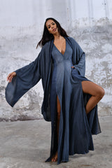 blue Alchemist Tribal boho kimono, Unisex boho kimono, Goddess boho kimono, Spiritual fashion kimono, Flowy and comfortable kimono, Versatile and timeless kimono, Layering piece kimono, Eye-catching burning man unisex boho kimono, Statement piece kimono, Unique and intricate kimono design.
