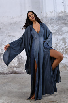 blue Alchemist Tribal boho kimono, Unisex boho kimono, Goddess boho kimono, Spiritual fashion kimono, Flowy and comfortable kimono, Versatile and timeless kimono, Layering piece kimono, Eye-catching burning man unisex boho kimono, Statement piece kimono, Unique and intricate kimono design.