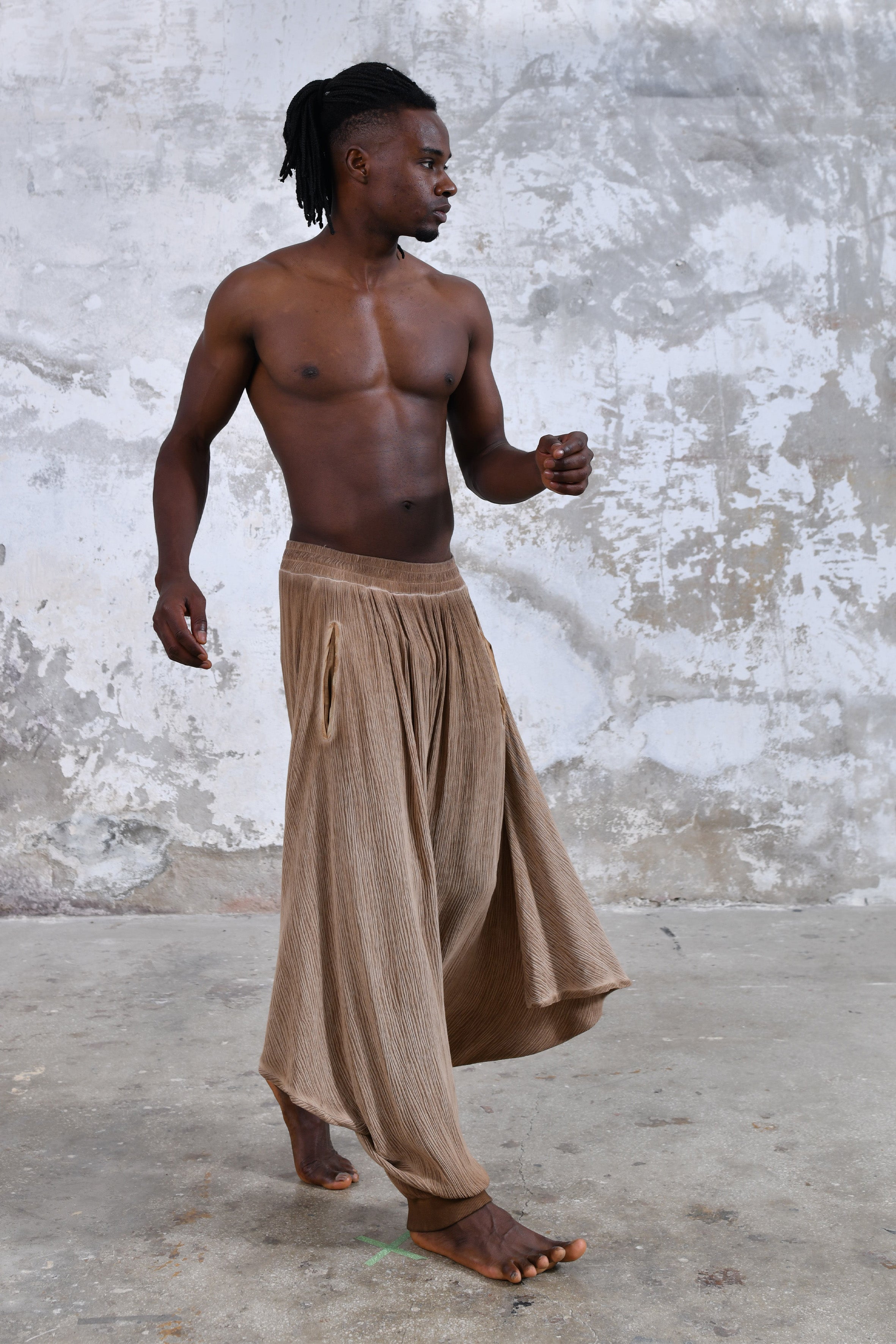 Men's Tribal Feather Hat Print Hippy Harem Pants For Dance Yoga Travel –  Enimane