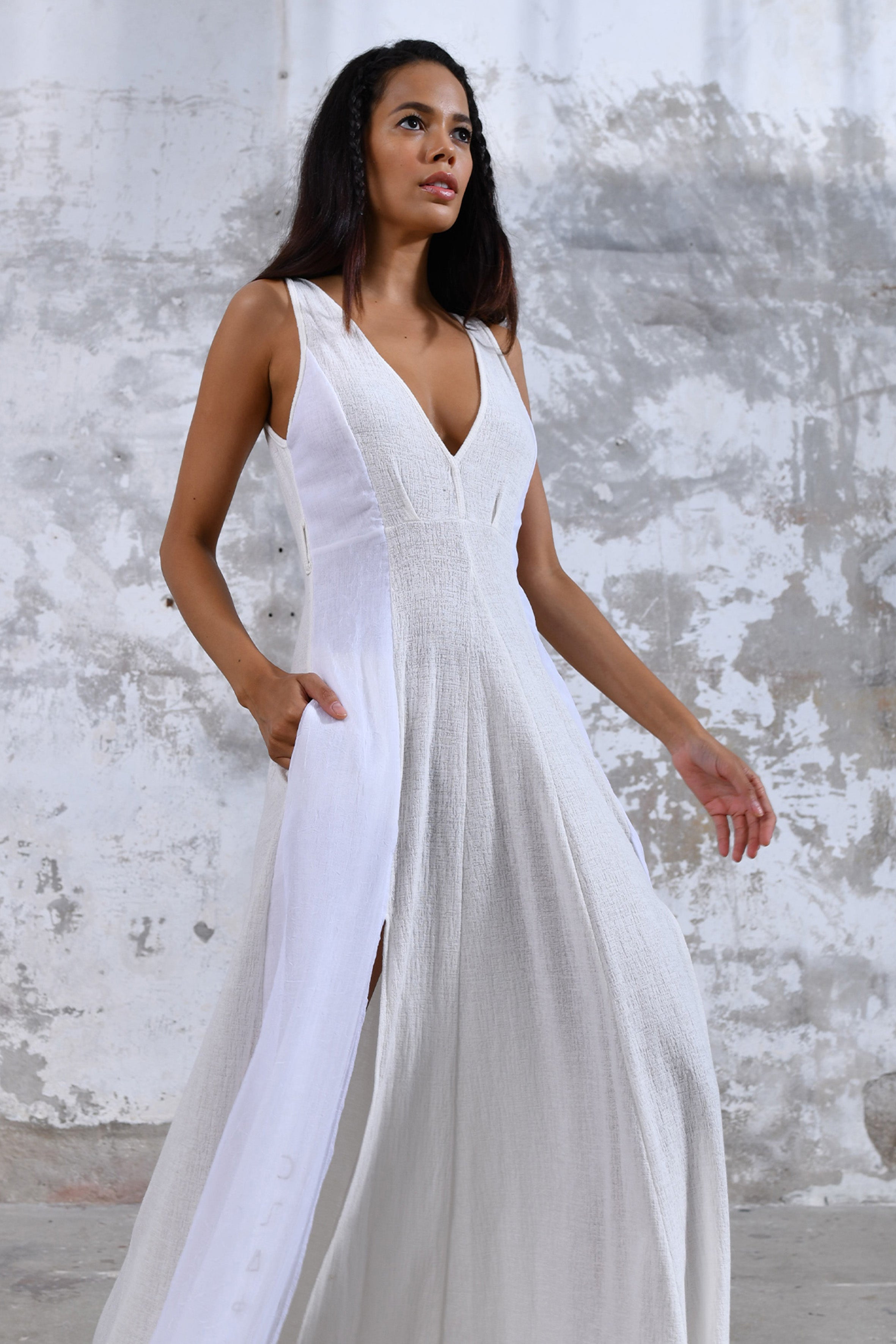 Simple white hotsell bohemian dress